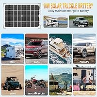 Vista 6 de SOLPERK 30 W Cargador de batería solar + Mantenedor de batería solar + Controlador de carga MPPT de 10 A de actualización + Soporte de montaje