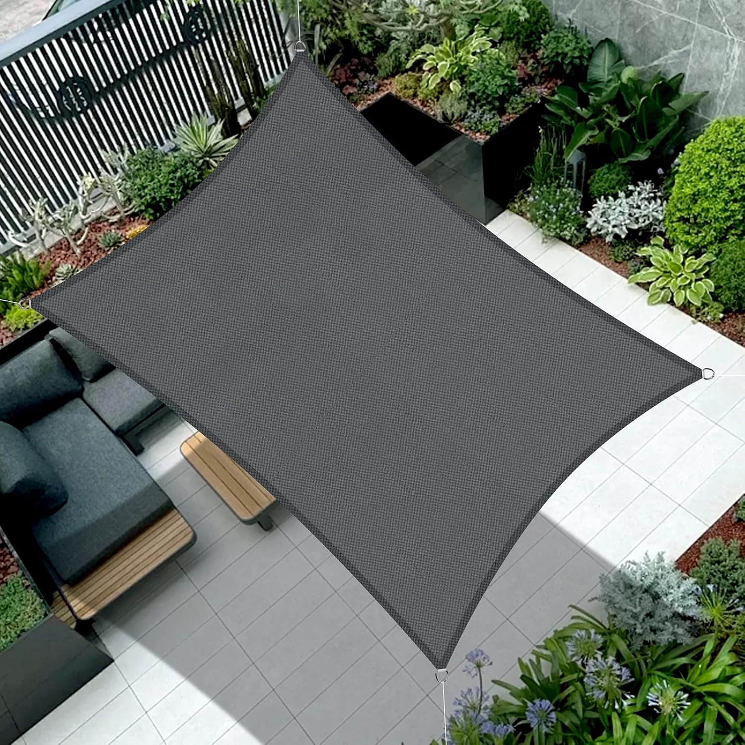 Cool Area voile d'ombrage rectangulaire 2 x 3 m anthracite imperméable