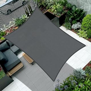 COOL AREA Sonnensegel Wasserdicht Rechteckig 2x4m,Anthrazit