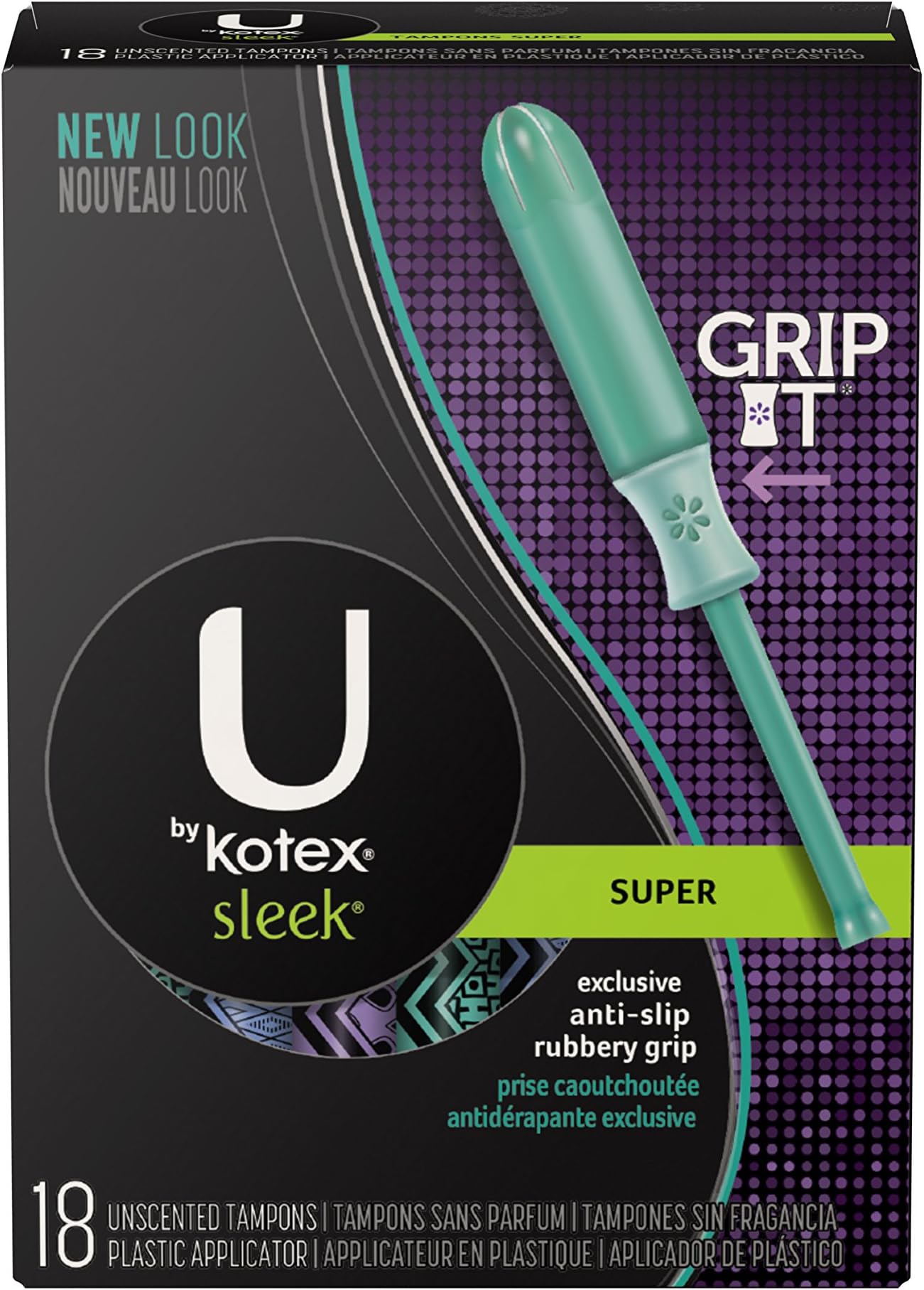U by Kotex Sleek Super Tampons, Full Size Plastic