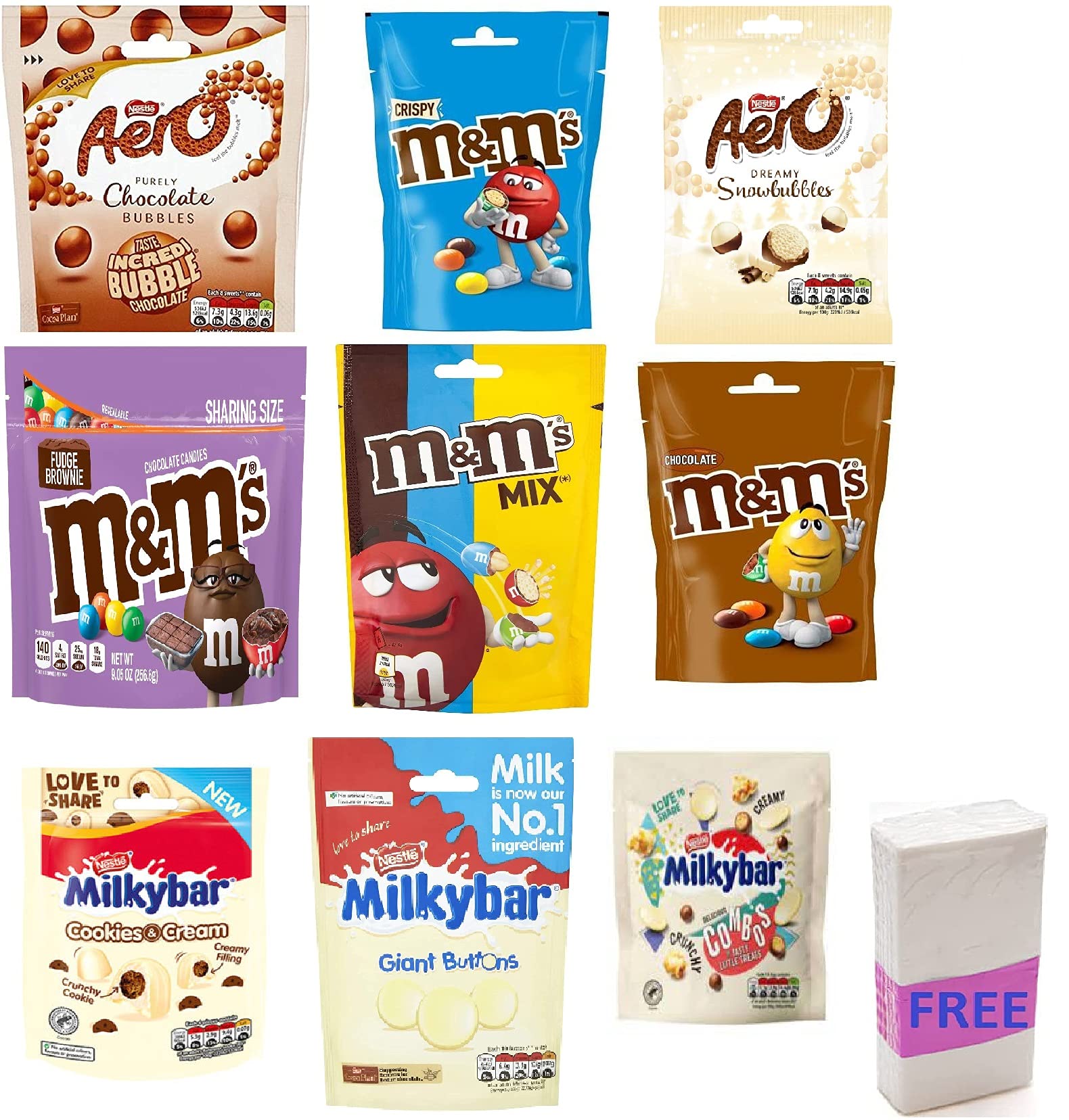 Mega Chocolate Lovers Hamper Gift Box 9 Different Variety Chocolate [ FREE - Pocket Tissues ]