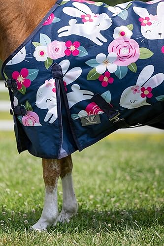Miniatura 2 de Tuffrider Cuello estándar 1200D Pony Turnout Manta Peso Medio 200 GMS Impresión de dos tonos - Conejo y Royal
