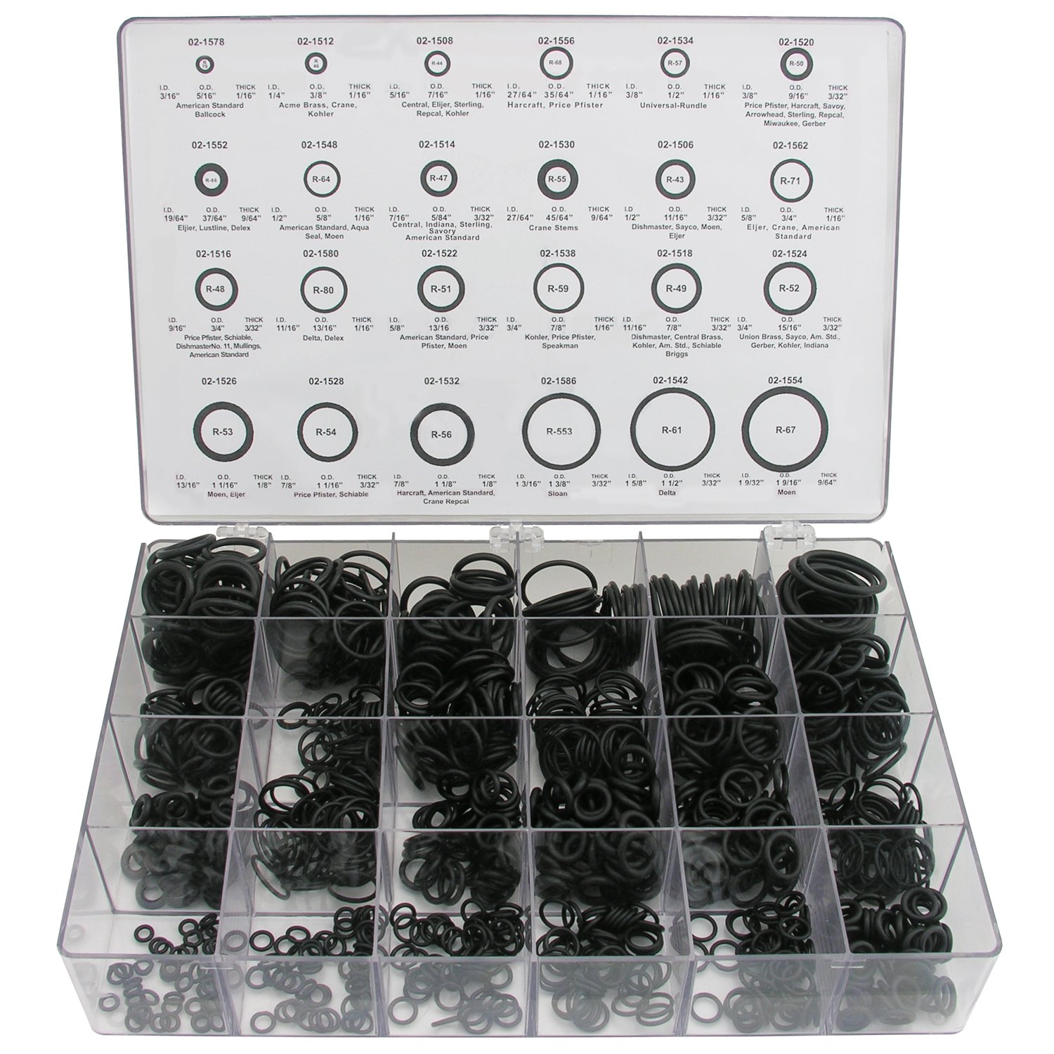 Lasco 02 1614 Deluxe Assorted O Ring Kit With 1100 O Rings 24 Compartment Box And Labels Buy Online In Fiji At Desertcart