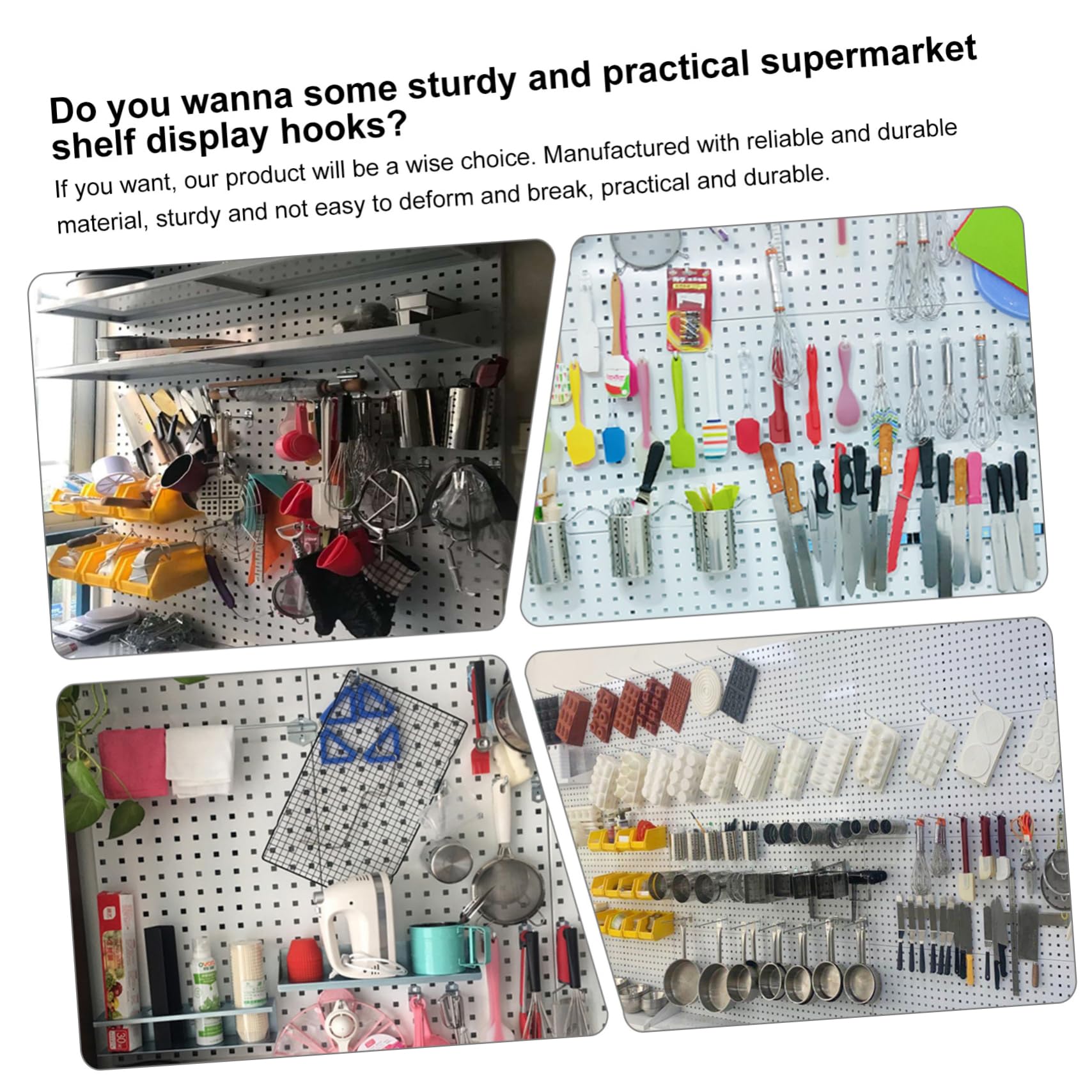 Gancho Para Estante De Supermercado 12 Piezas Gancho De Exhibición Metálico Compatible Con Tubo Cuadrado Para Organizar Herramientas Y Accesorios En Rejilla