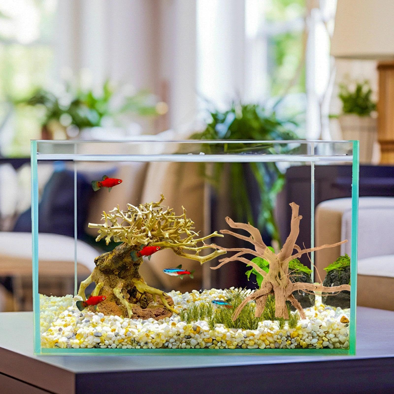 Legno Acquario Tronco 10-20CM Decorazioni Accessori Forma Naturale Immersibile Paesaggio 3D per Pesci Gamberetti