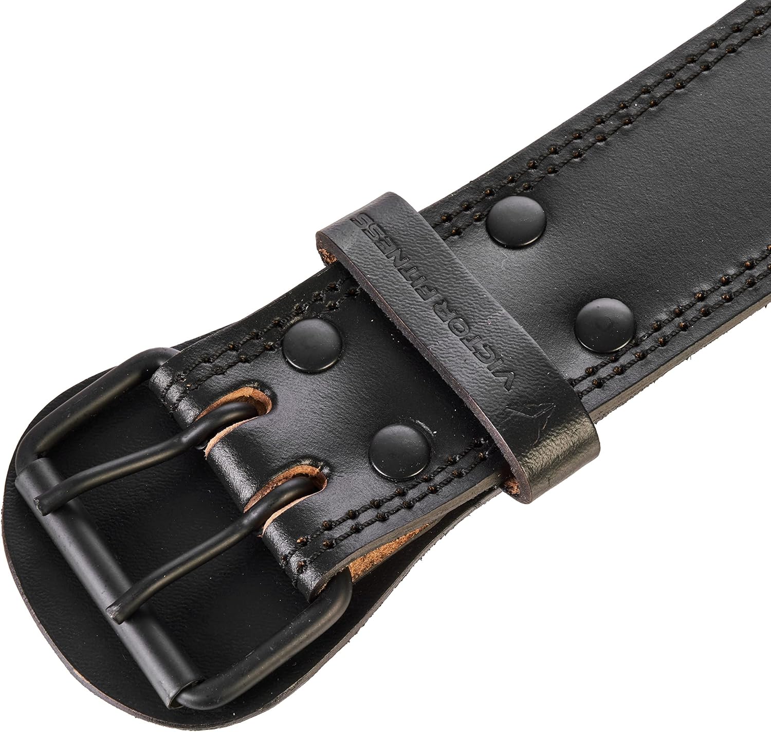 100% Top-Grain Leather 10mm Thick 6” Wide to 2.5” Taper Heavy-Duty Dual Prong Weightlifting Belt for Men and Women + 24" Military Green Padded Weightlifting Straps with Silicone Grip