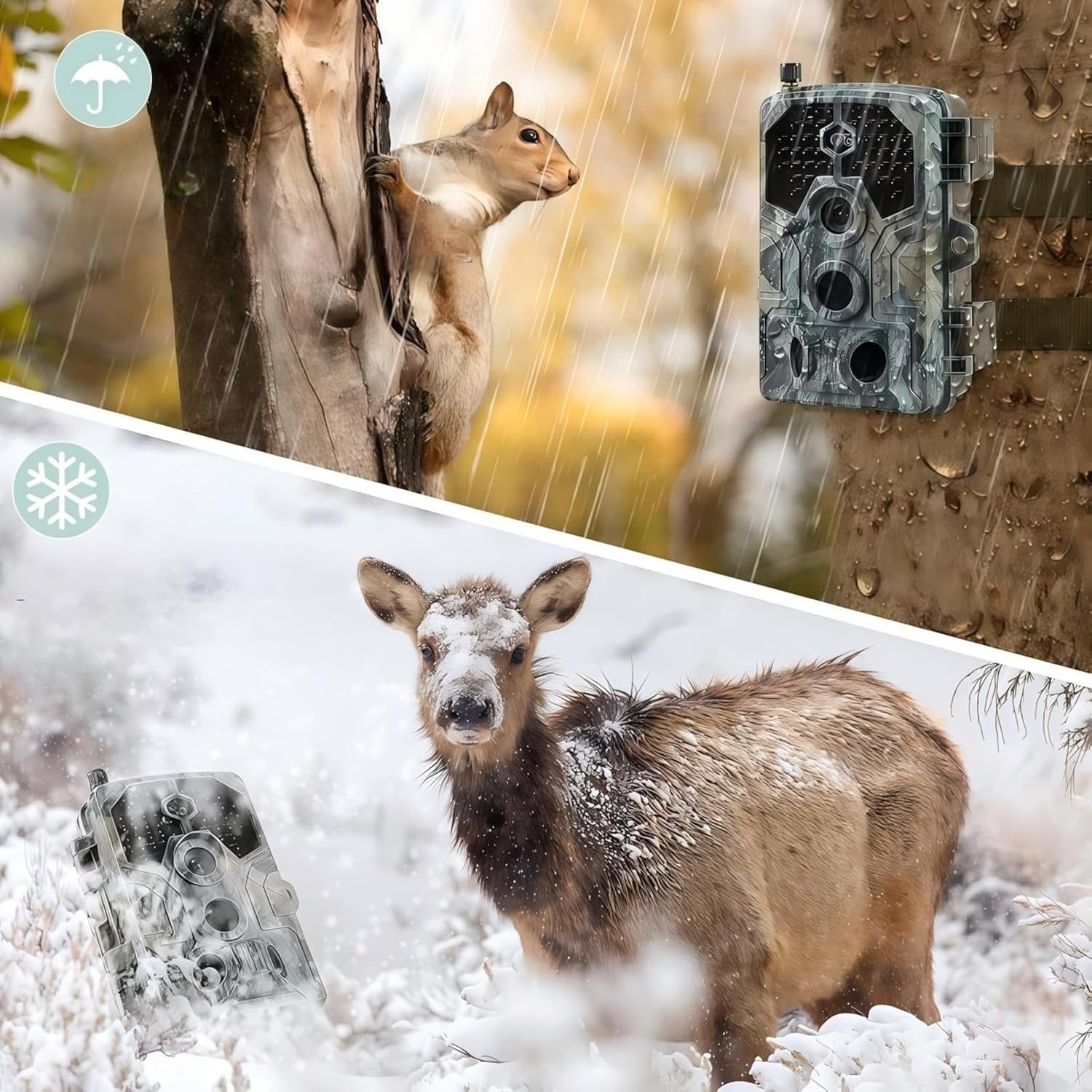 BLAZEVIDEO 2 Pack Trail Camera 4K 64MP WiFi Bluetooth with No Glow Night Vision, 90ft Infrared Game Cam Motion Activated 0.1S Trigger, IP66 Waterproof for Wildlife Deer Scouting, Outdoor Home Security