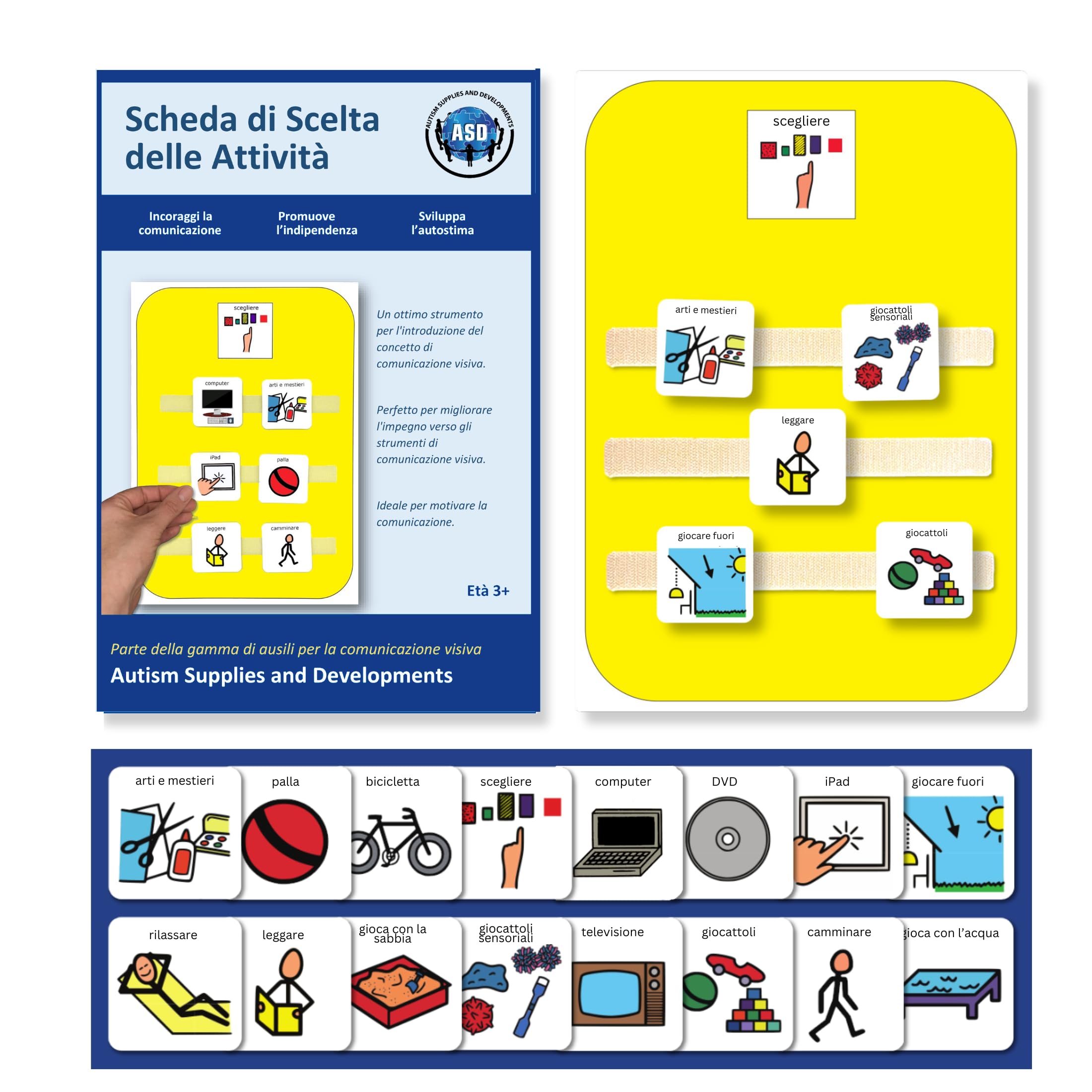 Plastic Visual Activity Choice Board (Italian)