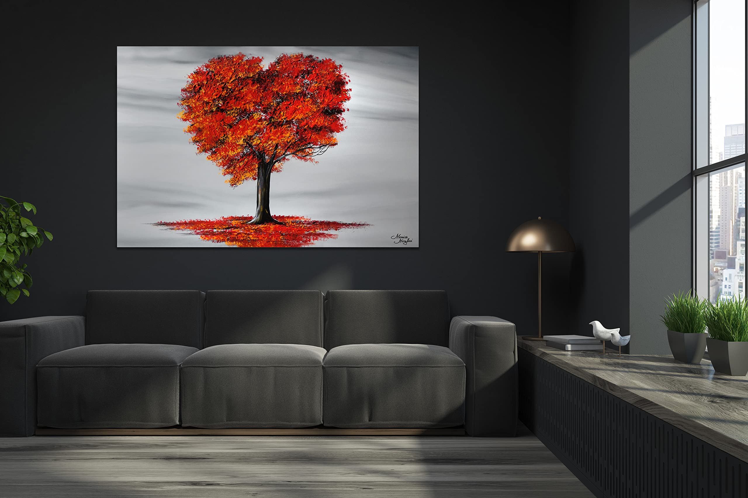 Handgemaltes Acrylbild „Liebe“ 140x70 Cm – Großes Kunstwerk Für Wohnzimmer, Abstrakt & Farbenfroh