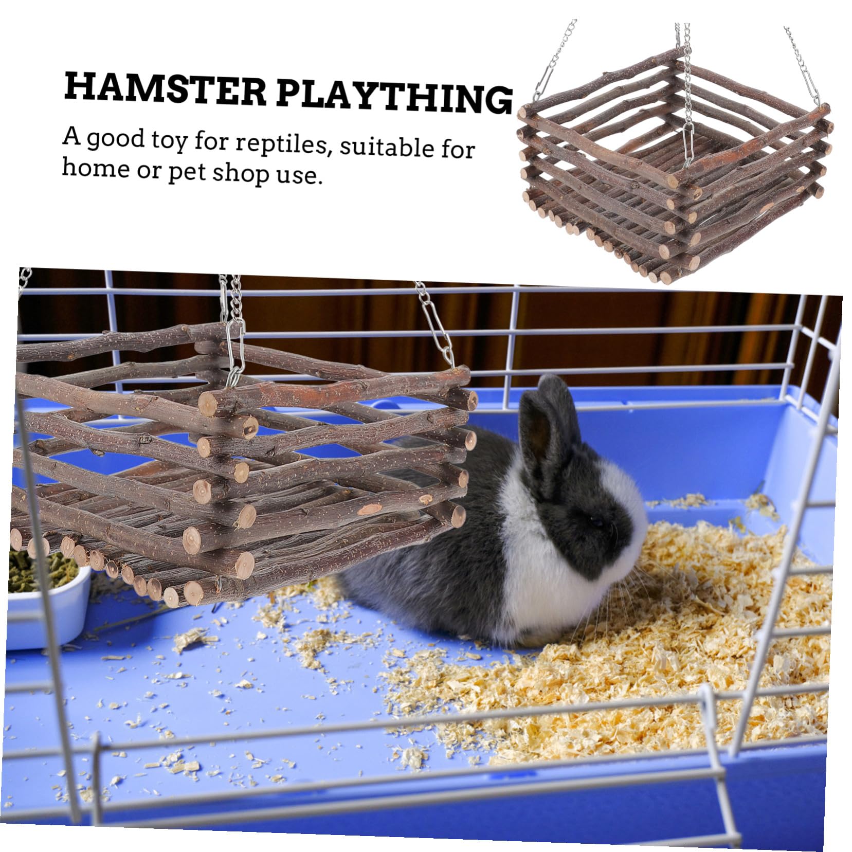 Hamster Hängematte mit Edelstahlketten Verschleißfestes Haustier Spielbett für Kleine Nager Käfig Dekoration und Kletterspielzeug für Hamster Mäuse Rennmäuse und Chinchillas