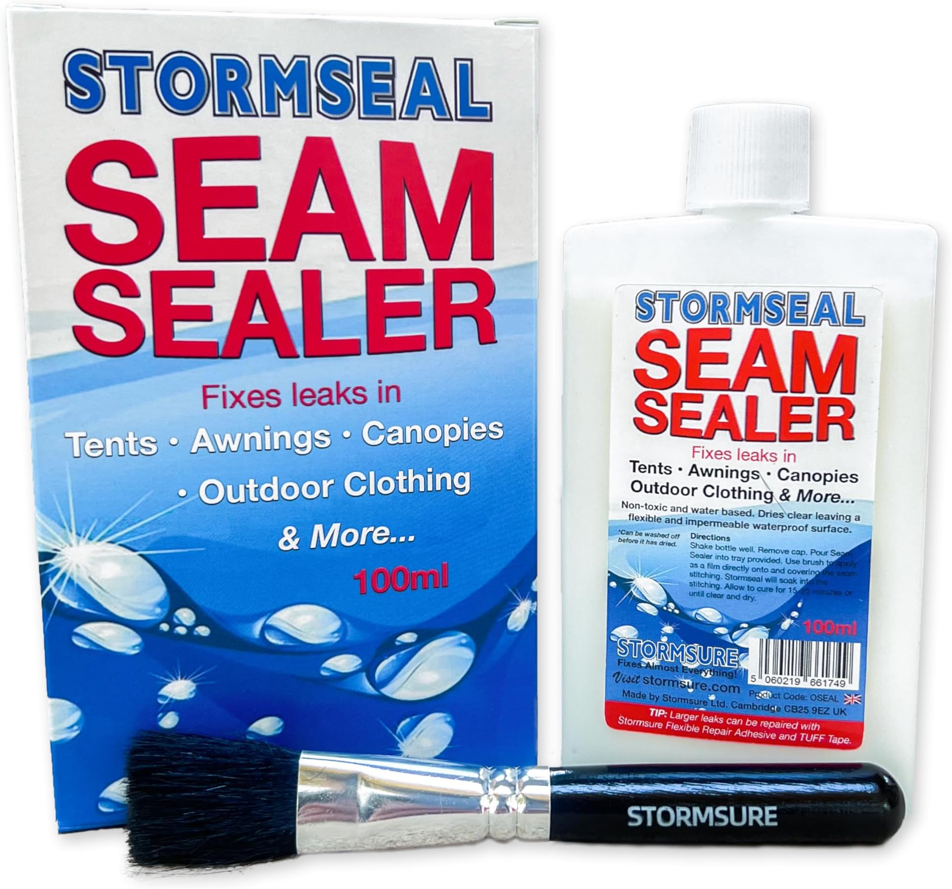 Stormseal Tent Seam Sealer 100ml - 10 Minute Paint-on Waterproof Sealing for Tent Seams