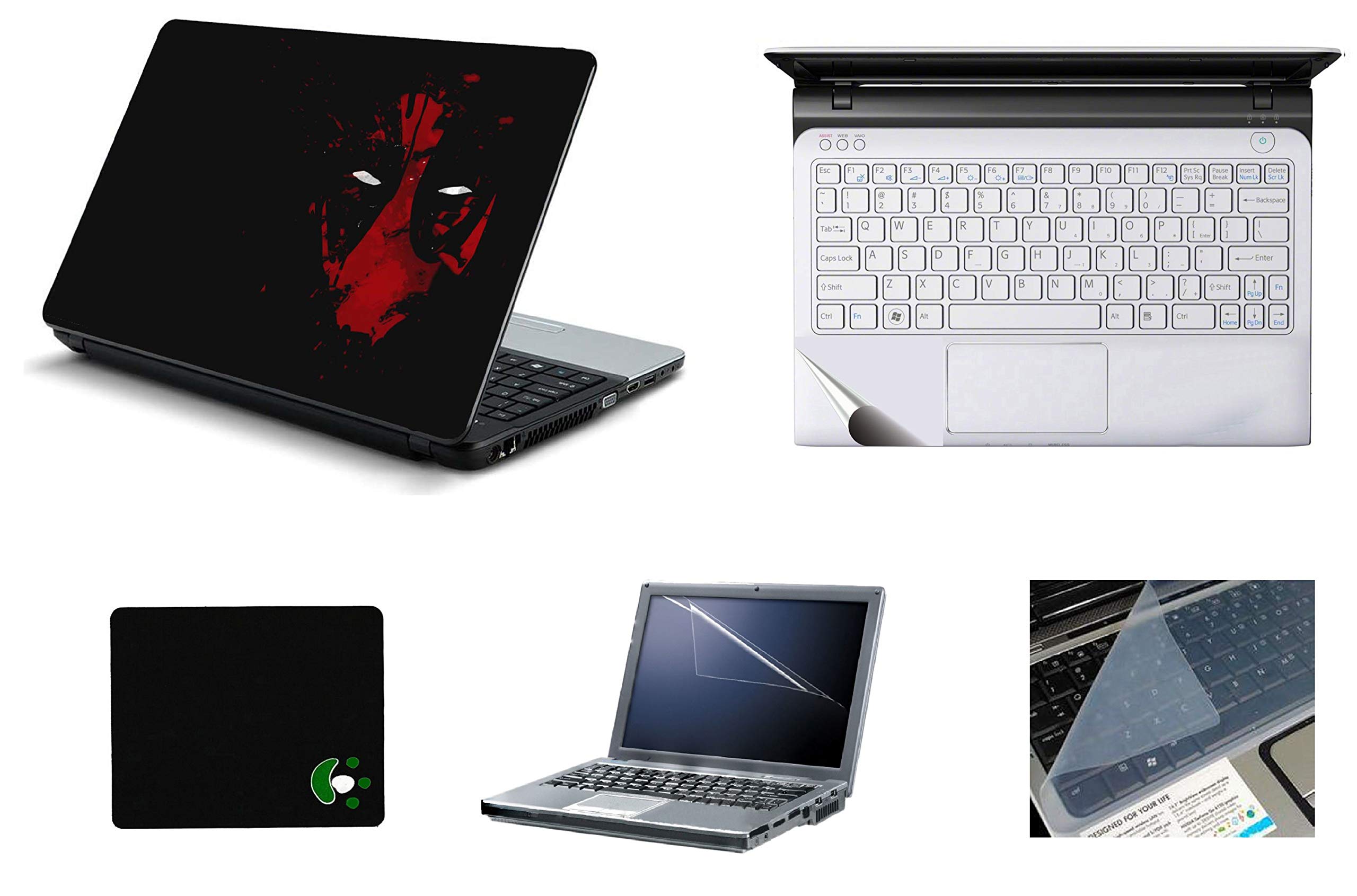 StickerKing 5in1 Laptop Accessories Combo 15.6 Inch Gaming Wall Laptop Skins Stickers, Screen Guard, Key Guard, Mouse Pad and Palmrest Skin for HP-DELL-Lenovo-Asus-Acer Laptops || Notebooks (B08SJ3J1RG) Amazon Price History, Amazon Price Tracker