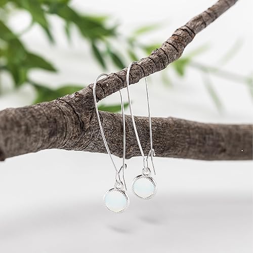 Miniatura 28 de Bottled Up Designs Handmade Long Drop Earrings, Sterling Silver, Eco Friendly, Recycled Vintage Bottles, Made in USA, Birthday Gifts, Mothers Day