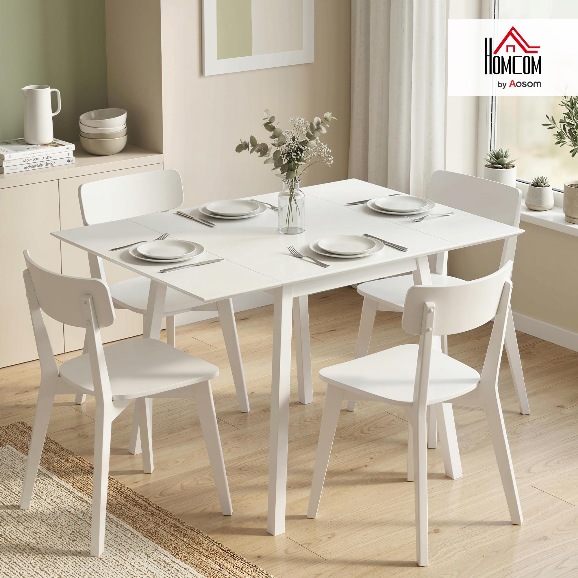 HOMCOM Esstisch Klappbar für 2-4 Personen 110 x 86 x 75 cm Weiß
