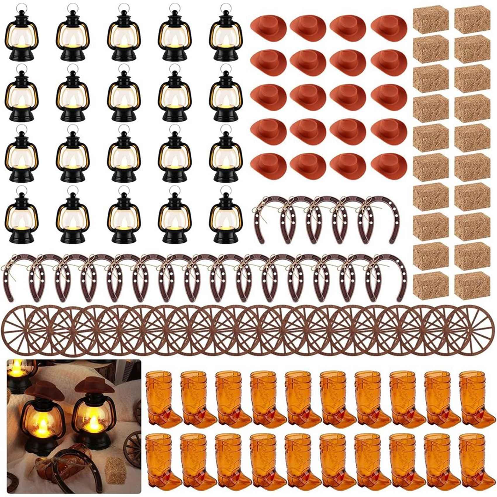 Vjsujehgy 120 Pieces Cowboy Theme Party Centerpiece Wagon Wheel Decor for Western Birthday Weddings Country Style