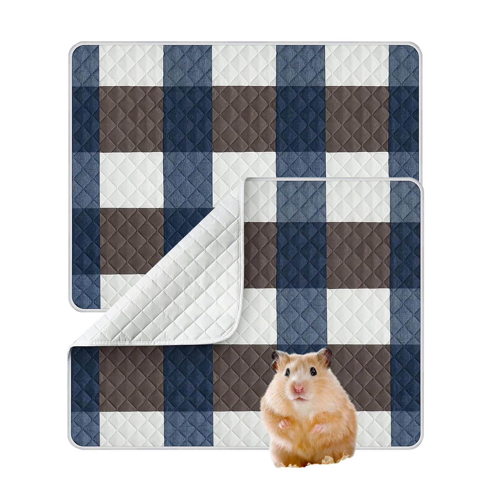 Lirynox Large Guinea Pig Cage Liner, 2 Pcs Reusable Absorbent Rabbit Cage Liners, Washable & Air Dried Pee Pads, Hamster Pee Pad Bedding for Small Animals Chinchillas Bunny (70x90cm)