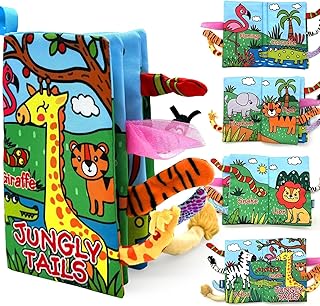 BeFunky Baby Fabric Book, Baby Book Toy Months 0 3 6 12 Months, Soft 3D Picture Book Feel Book Crinkle Book Sensory Toy Mo...