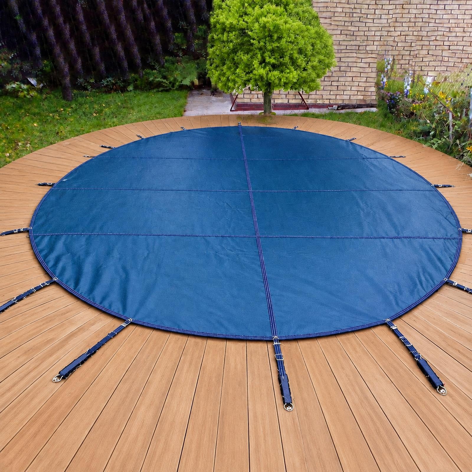 ZAQYCM Cubierta Redonda para Piscina De Invierno para Cubierta De Madera