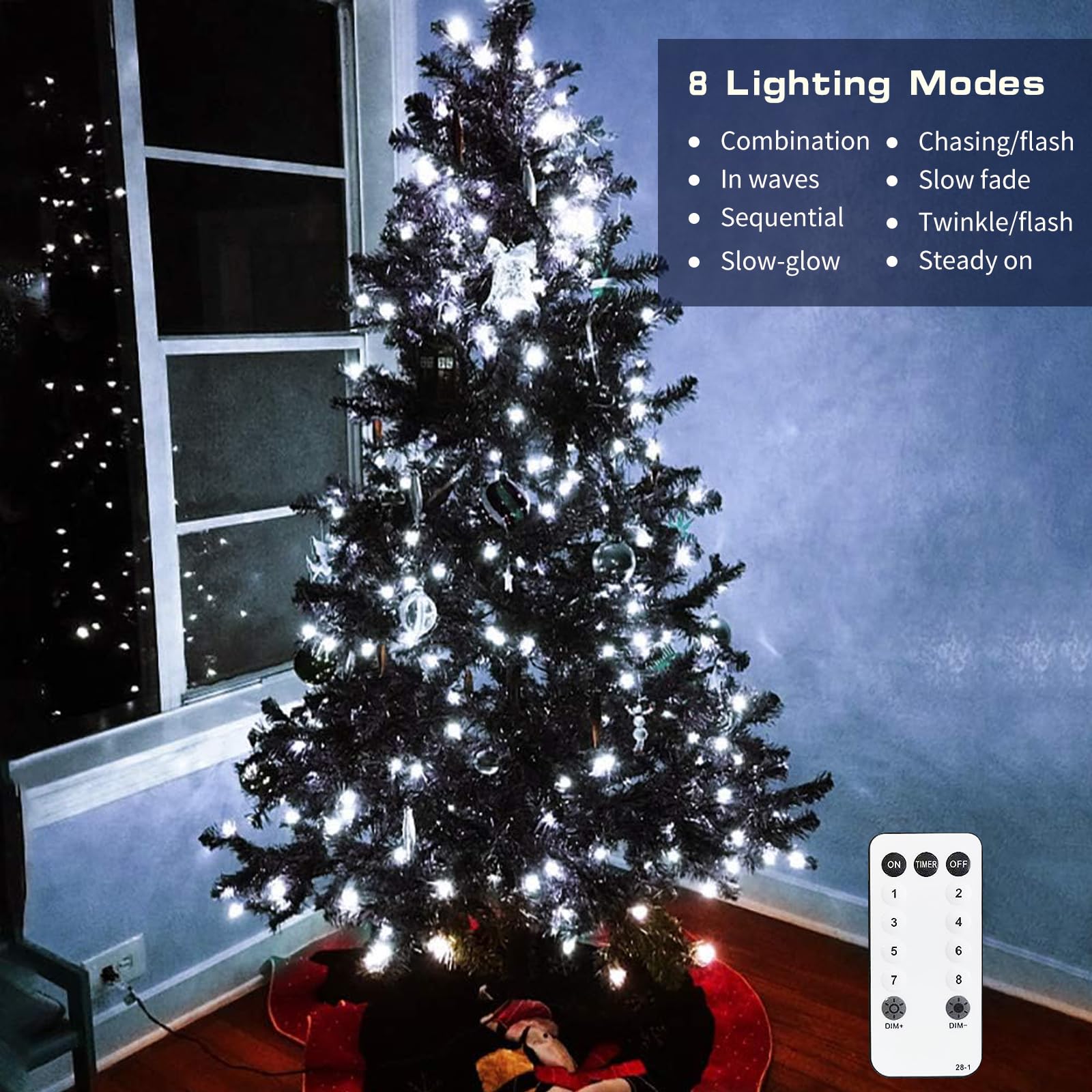 Christmas Tree Lights Outdoor, 20m 200LEDs Fairy lights Plug in 8 Modes - Image 4