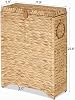 Cesto para ropa delgado de mimbre con tapa, 55L, tejido a mano, bolsa extraíble, diseño alto y angosto, ahorra espacio 3