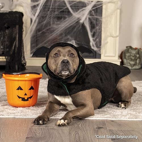 Miniatura 3 de Furhaven Sombrero para perro mediano, lavable y acogedor - Disfraz de sombrero de murciélago negro de felpa de piel sintética de ajuste flexible -