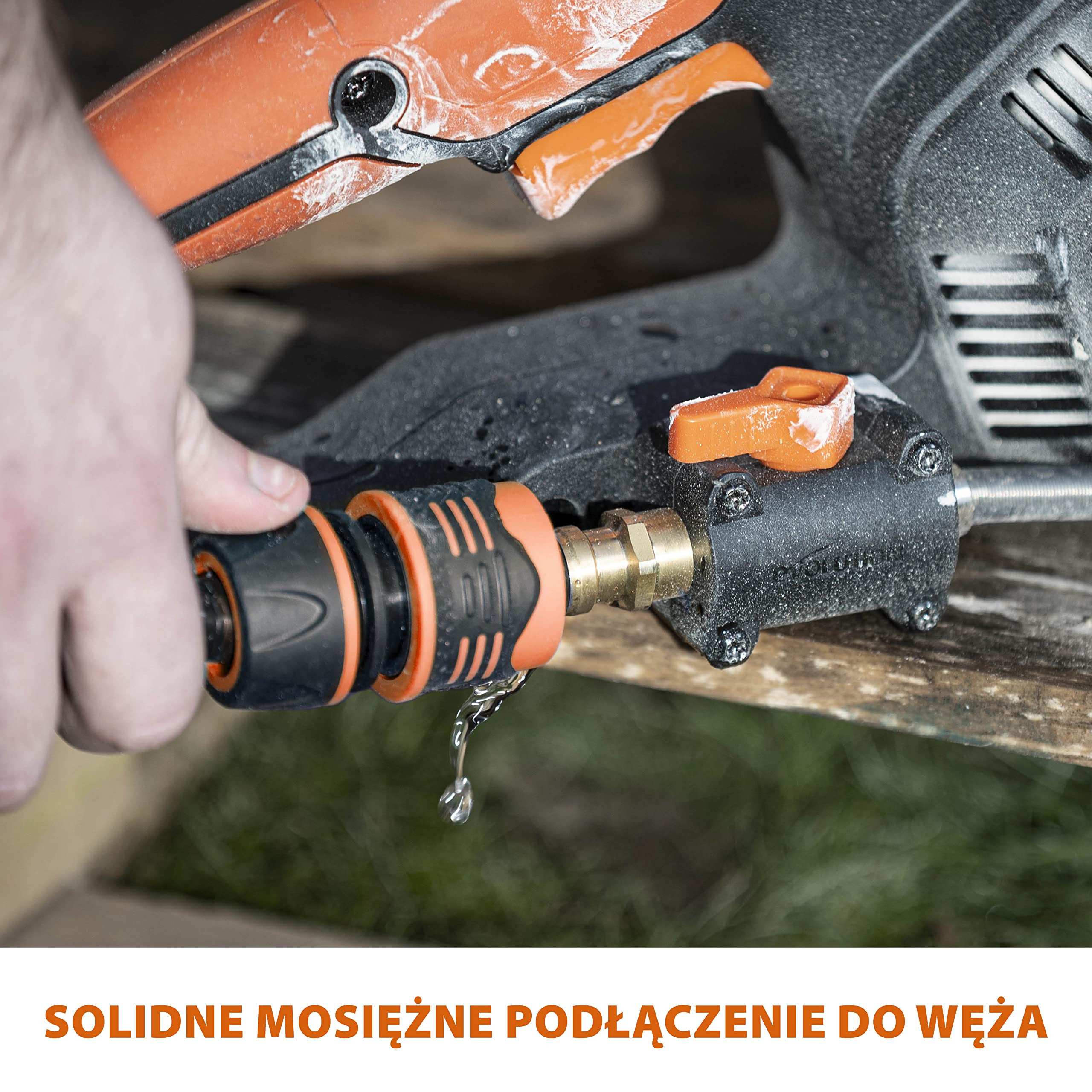 Evolution Power Tools Elektryczna przecinarka tarczowa i pilarka do betonu R300DCT+ z funkcją tłumienia pyłu z użyciem wody i tarczą diamentową Premium 300 mm