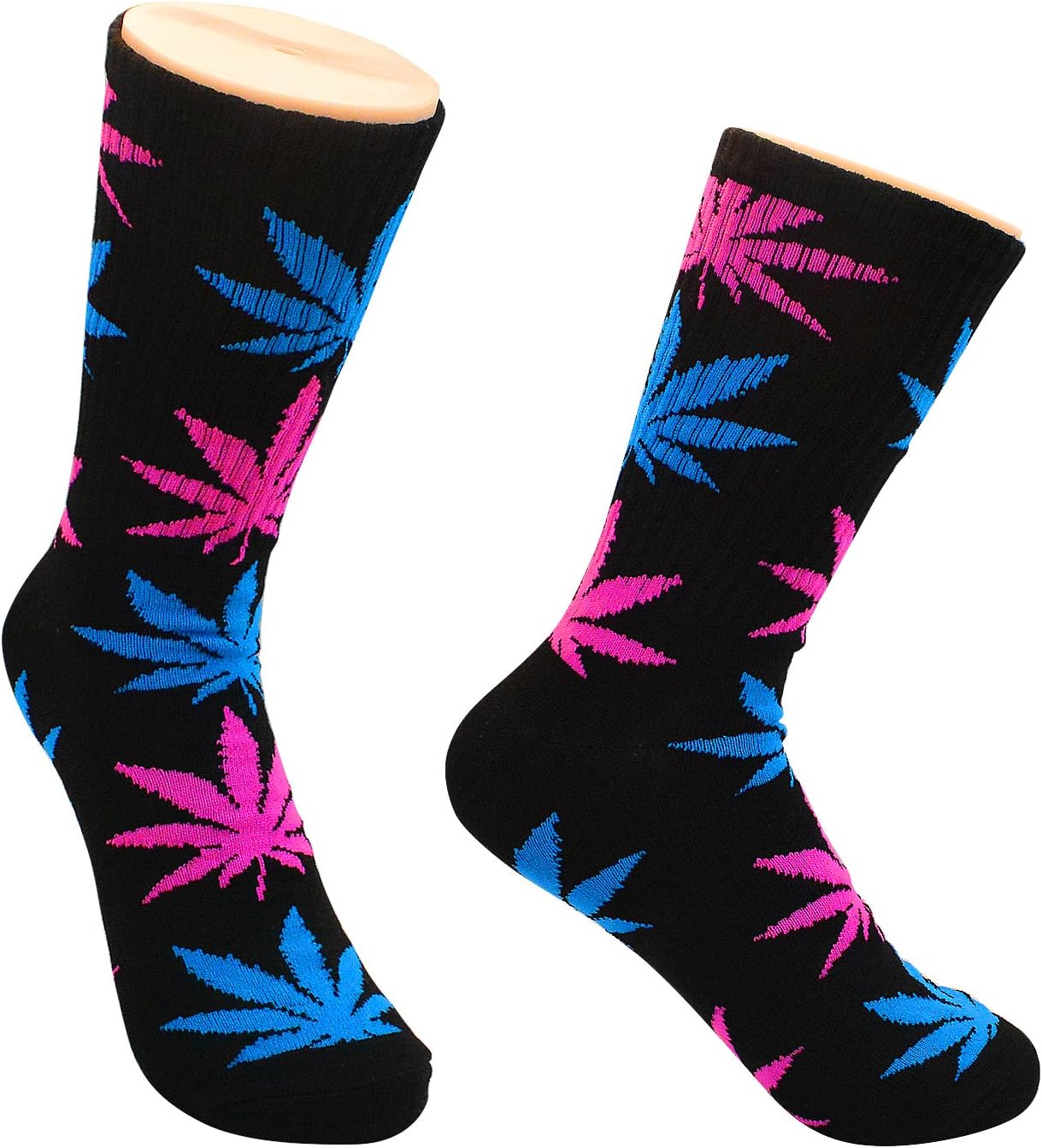 Lystaii 5 Pairs Weed Leaf Printed Cotton Socks Unisex Random Color Maple Leaf Printed Socks, One Size - Image 4