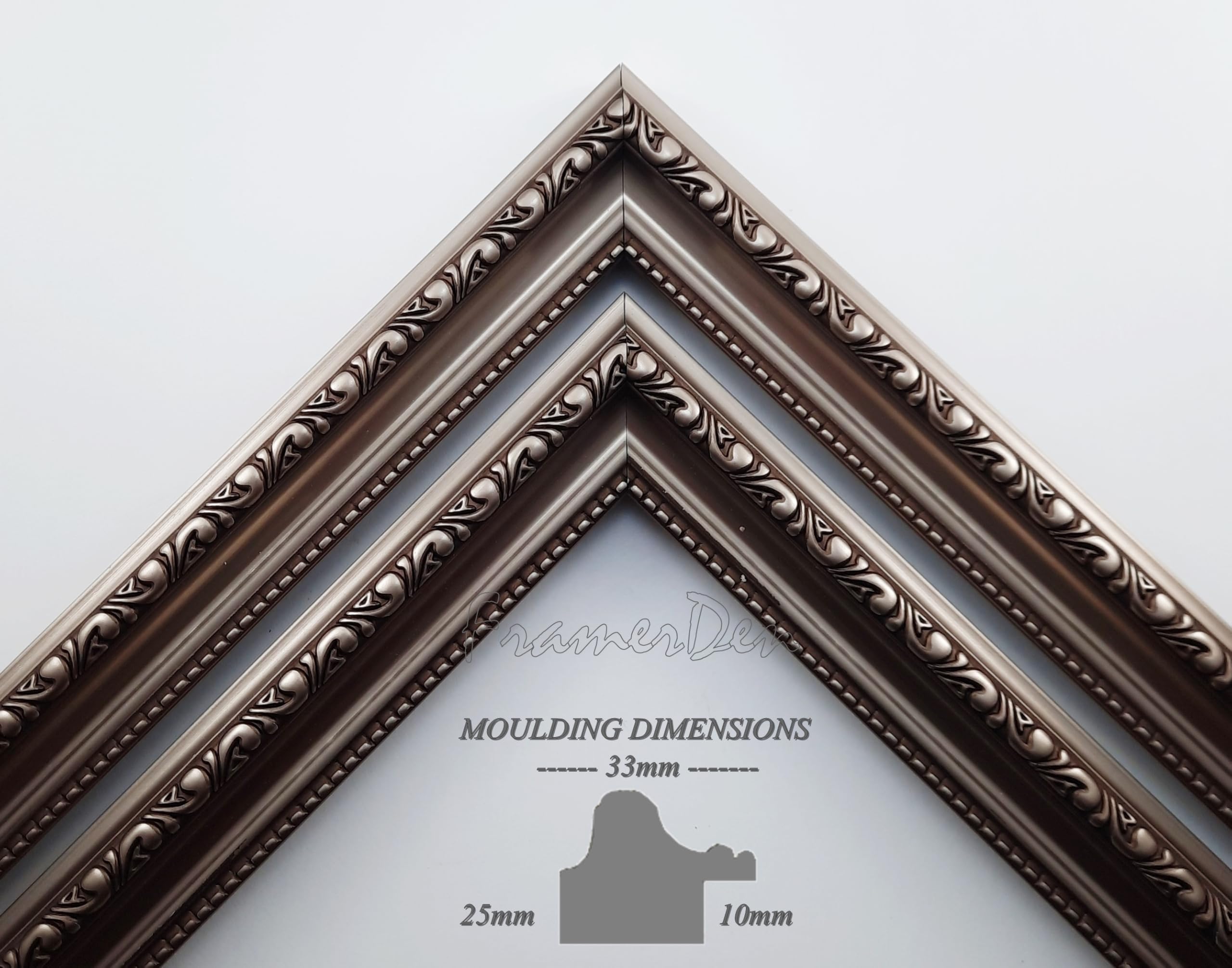 FramerDen® 14x14 GunMetal Ornate Antique Shabby Chic Style Poster Picture Frame Fits 14x14inch Size Poster Photo Artwork Print - Image 3