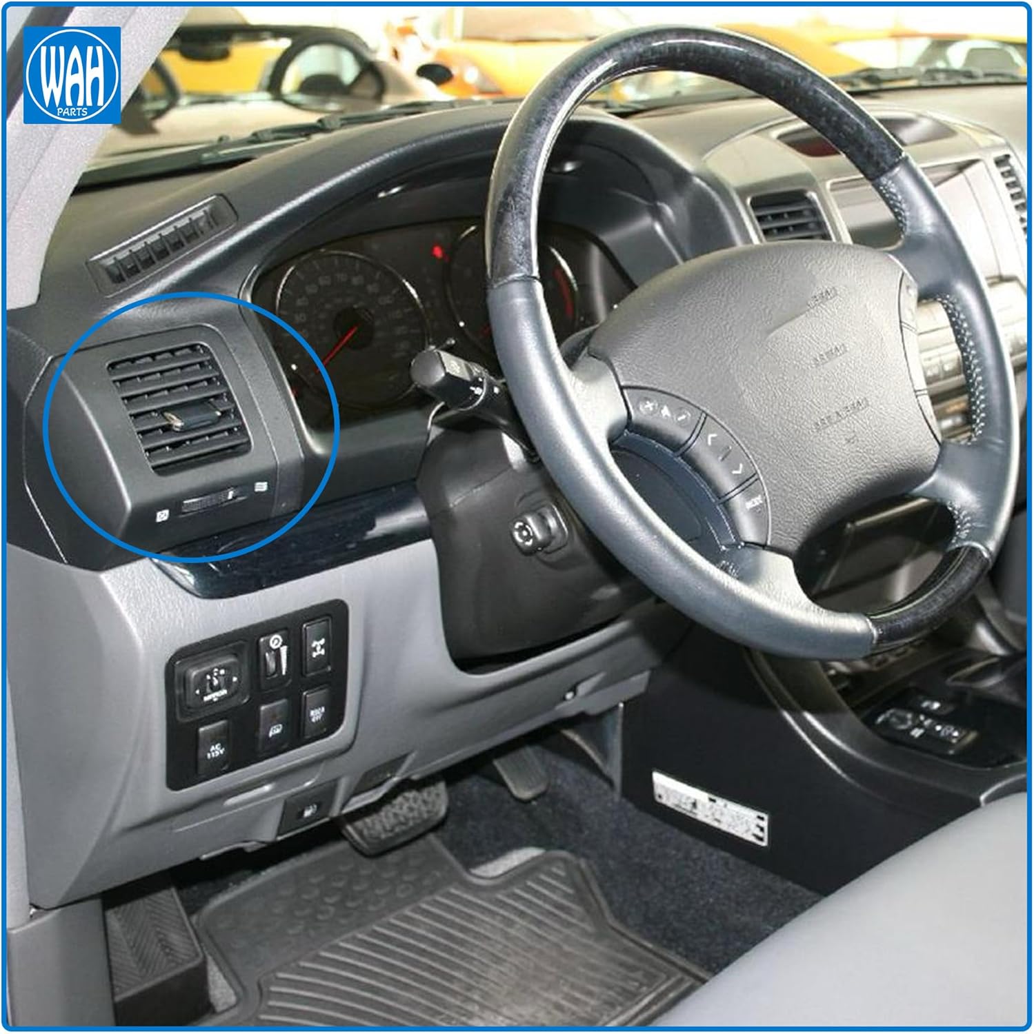 Pair A/C Air Vent Outlet Compatible with Toyota Land Cruiser Prado LC120 Lexus GX470 2003-2009 Side Dashboard Air Vent Air Conditioning Outlet (black)