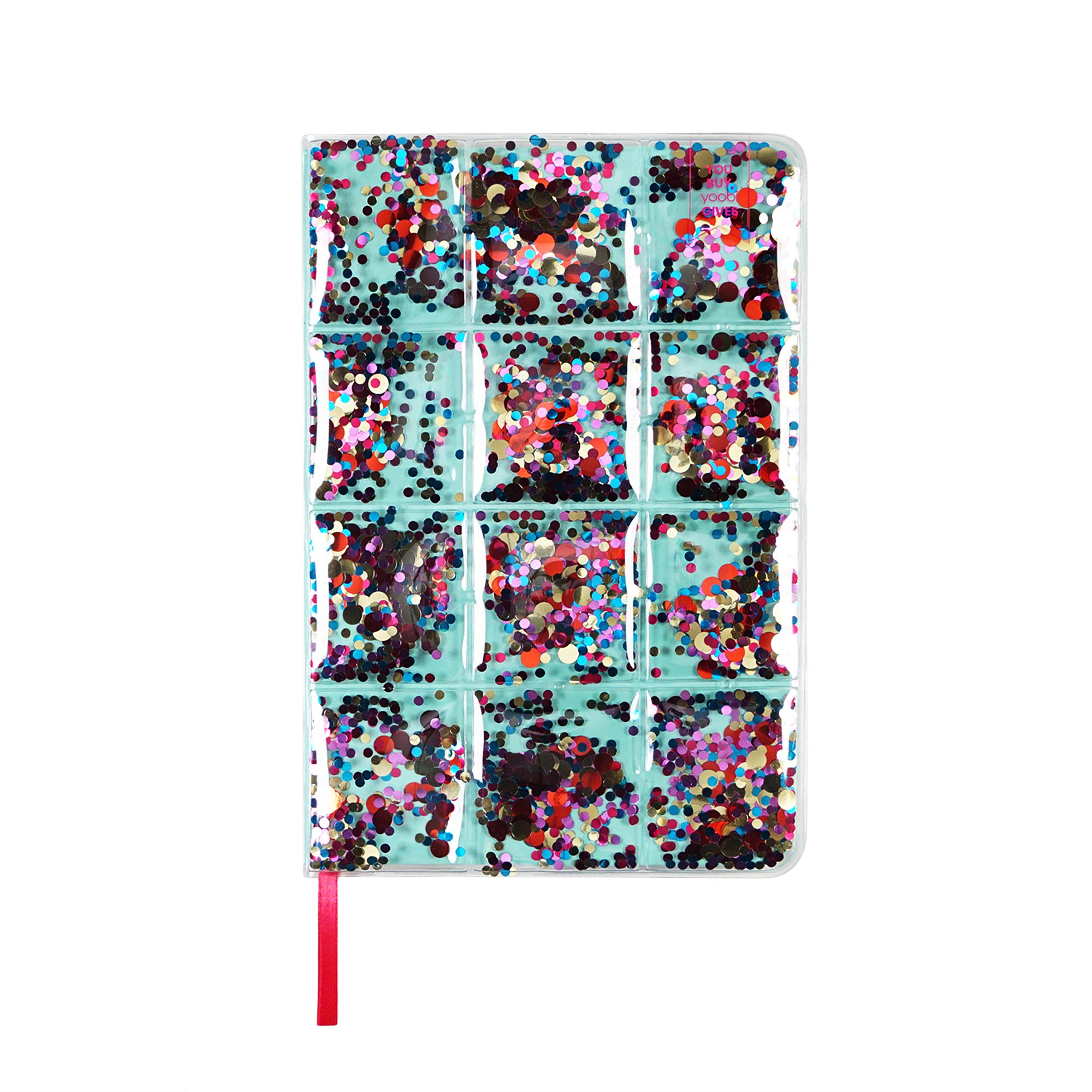 Journal Yoobi ligné sans PVC avec couverture confettis ludique