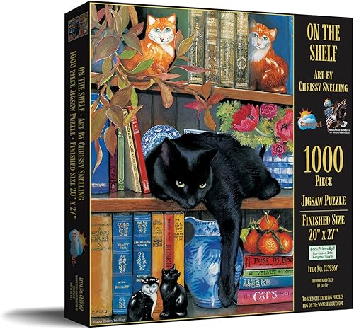 Miniatura 2 de SUNSOUT INC - On The Shelf - Rompecabezas de 1000 piezas por artista Chrissie Snelling - Tamaño acabado 20 x 27 pulgadas - MPN # CL59367