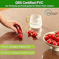 Vista 7 de ETECHMART - Protector de mesa de PVC transparente, mantel rectangular de plástico para escritorio, protector de mesa impermeable de vinilo