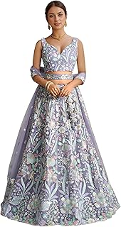 zeel clothing Women's Sequins Embroidered Work Soft Net Lehenga Choli With Dupatta (6020-Purple-Women-Lehenga-Choli-Latest; Free size) (Purple)-picture-34