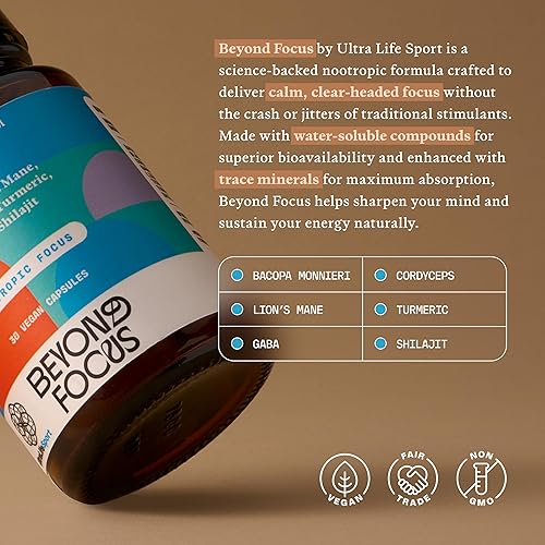 Miniatura 5 de Beyond Limits Focus Cápsulas - 100% veganas, orgánicas, sin OMG, sin gluten y sin comercio