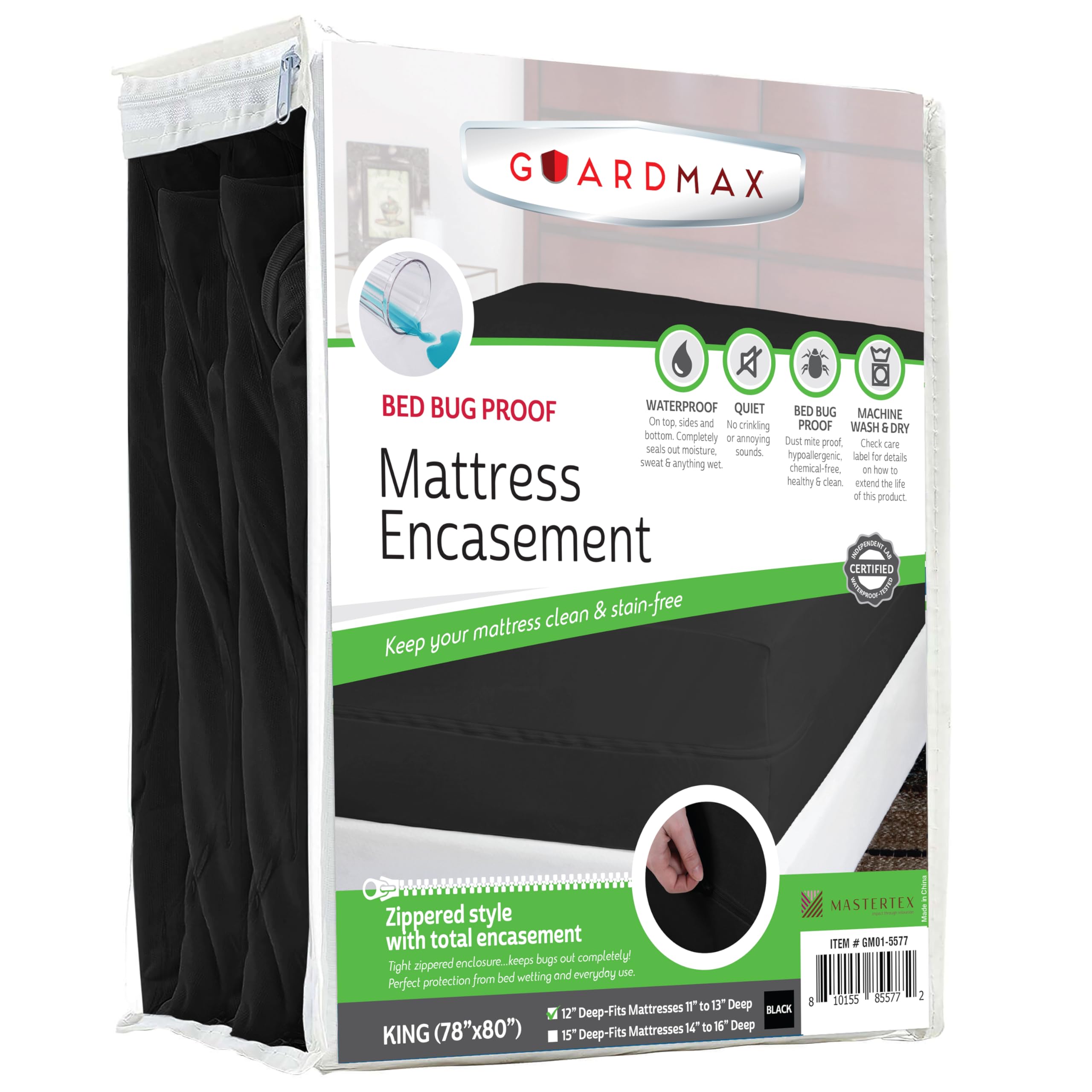 Guardmax King Mattress Protector Zippered, Bed Bug Mattress Cover