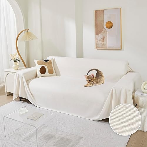 Miniatura 8 de MEETSKY Funda para silla reclinable a prueba de arañazos, para gatos, fundas de sofá de gran tamaño, lavable para sofá individual, funda suave y