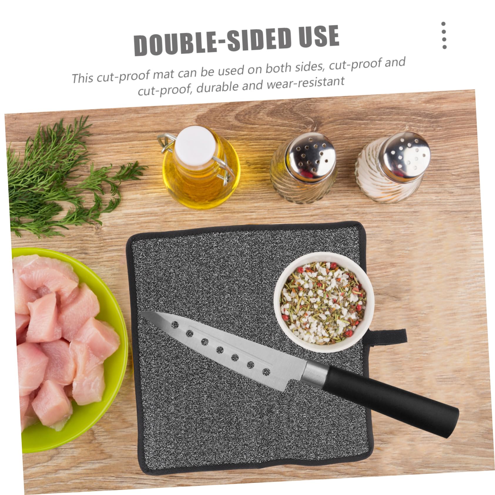 FELTECHELECTR 1pc Anti-Cut Table Mat Table Protector Pad Table Trivets Kitchen Chopping Block Cut Resistant Table Mat Anti-Cutting Table Mat Pot Mats for Countertop Safety Black Hppe Material