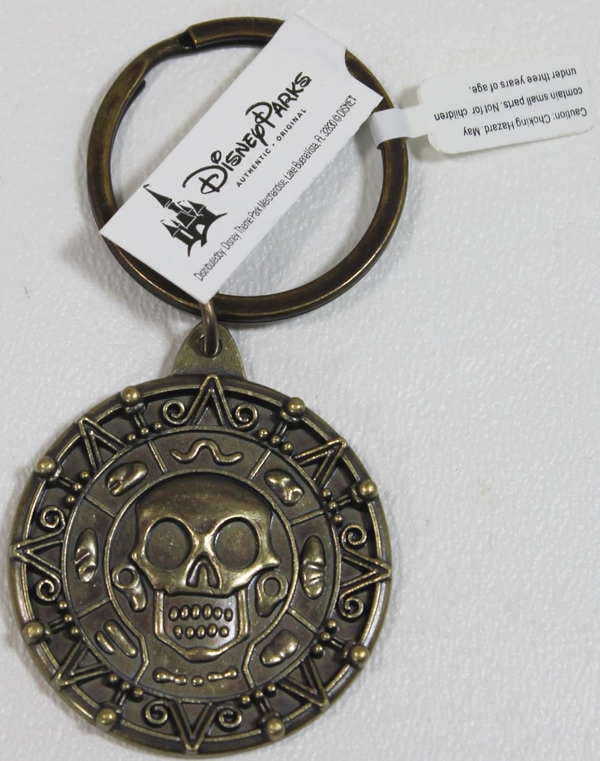 Disney Pirates Of The Caribbean Brass Coin Keychain- Disney Parks Exclusive & Limited Availability : Clothing, Shoes & Jewelry