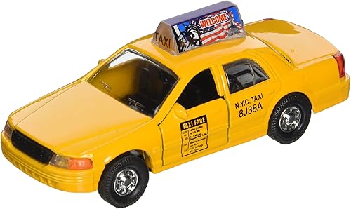 SF Toys Nueva York City Modern Yellow NYC Medallion Taxi Cab 143 O Scale Diecast Commercial Car