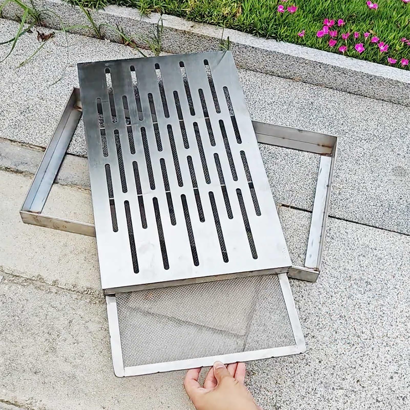 Grille de caniveau en acier inoxydable avec cadre de drainage extérieur