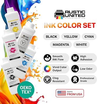 Premium DTF Ink, 1LT/ 34oz Heat Transfer Printing Direct to Film Refill for All DTF Printers Epson ET-8550, L1800, L800, R2400, P400, P800, XP15000, R1390, I3200 (White)