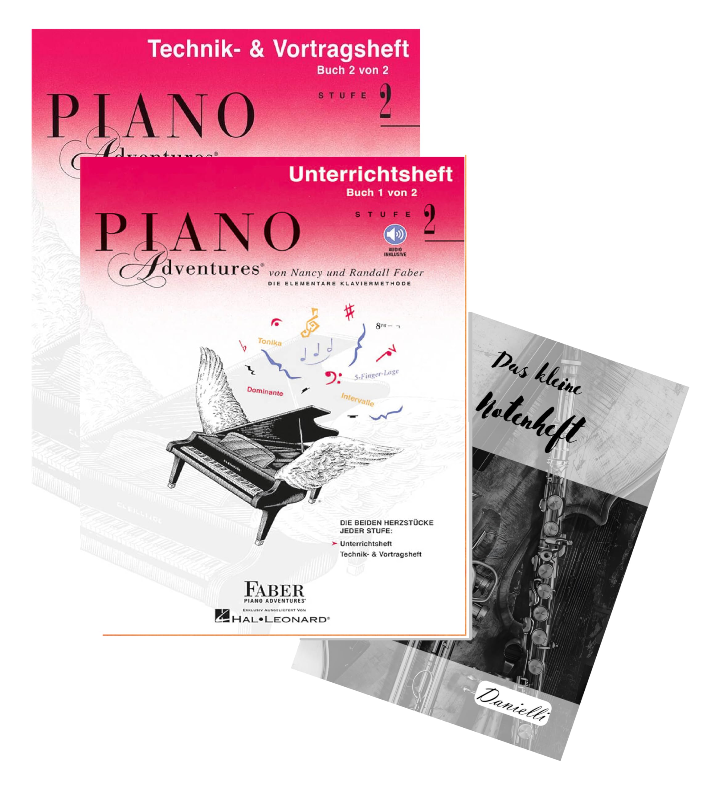 Nancy Faber: Piano Adventures - Unterrichtsheft + Technik- & Vortragsheft Stufe 2 (Set), Ausgabe inkl. Notenheft (Musiknoten/sheet music), 9781616776770 + 9781616776794, HL00147124 + HL00147126