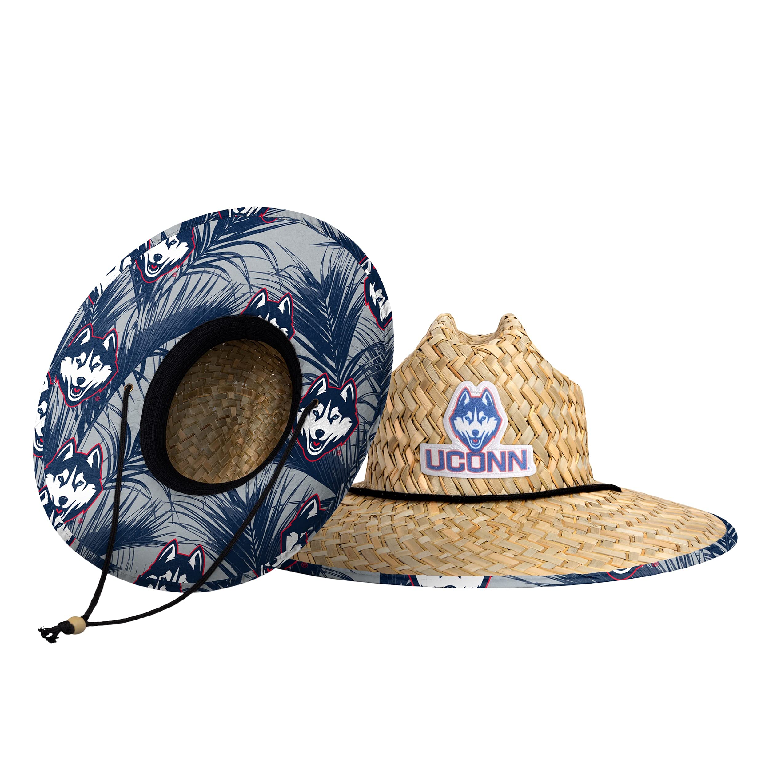 FOCO Men's NCAA College Team Logo Floral Straw Sun Hat
