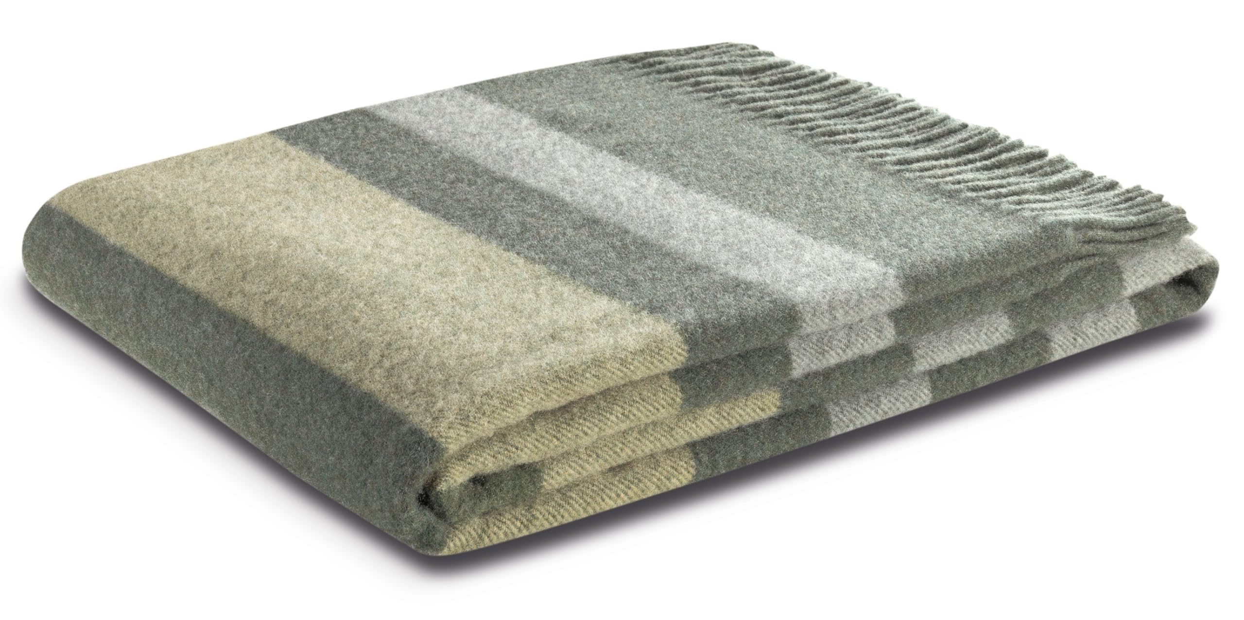biederlack Plaid mit Fransen Charming Farbe Moss Größe 150 x 200