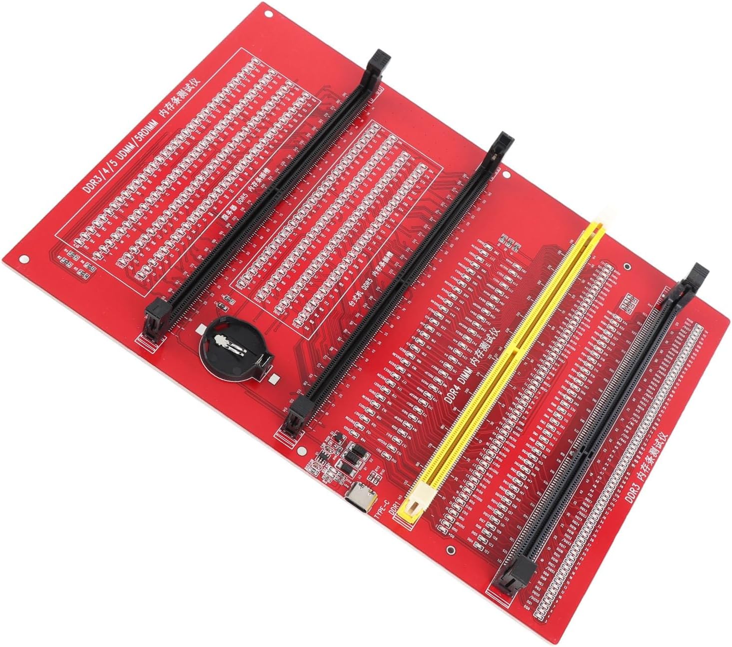 RAM Memory Tester, RAM Memory Tester Card, DDR3 DDR4 DDR5 UDMM RDIMM Diagnostic Analyzer with LED Lights, Suitable for Desktop Server, Internalmemory