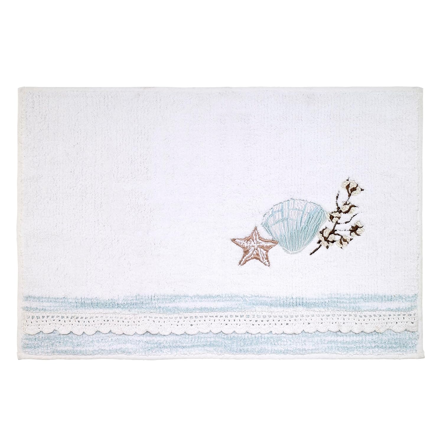 Avanti Linens - Bathroom Rug Soft Absorbent Bath Mat Farmhouse Inspired Bathroom Decor Farmhouse Shell Collection