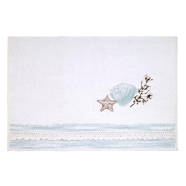 Avanti Linens - Bathroom Rug Soft Absorbent Bath Mat Farmhouse Inspired Bathroom Decor Farmhouse Shell Collection