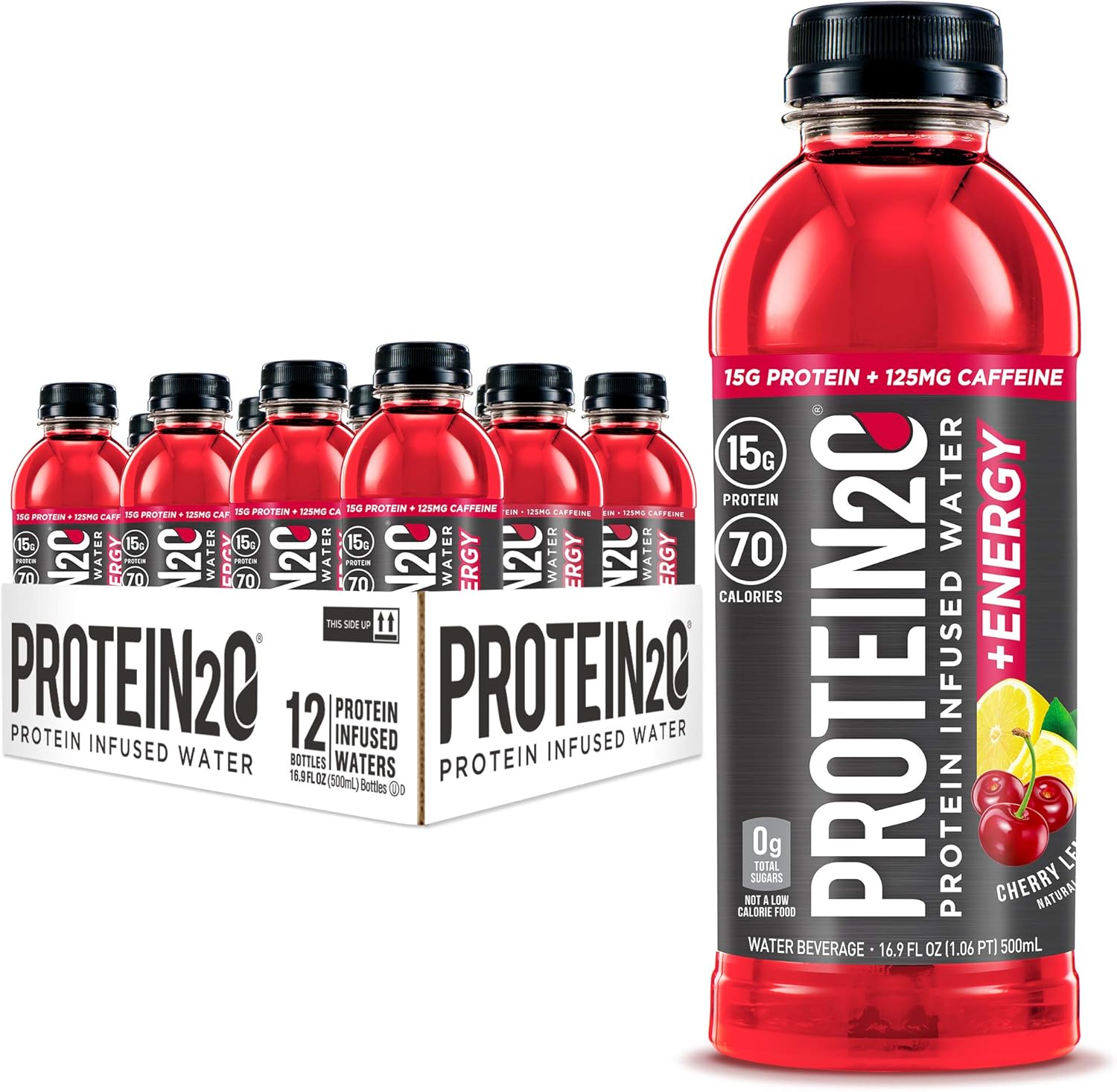 Protein2o Protein Infused Water +Energy Cherry Lemonade, 15g Protein