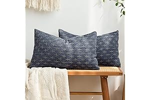 MIULEE Decorative Burlap Linen Lumbar Pillow Covers