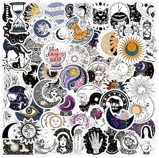 Aesthetic Astrology Stickers 62 Pack Vintage Celestial Vinyl Decals for Laptop, Water Bottle, Scrapbook, Luggage, Phone, Notebook - Astrology, Cosmic, Mystic Sticker for Teens & Adults